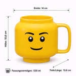 Bild der Bemaßung der Lego Becher 530 ml verschiedene Motive