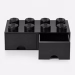Bild der Lego Schublade 8 Hocker 2-teilig in schwarz