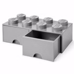 Bild der Lego Schublade 8 Hocker 2-teilig in dunkelgrau