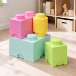 Bild der Lego Storage Brick Aufbewahrungsbox 4er Set in einem Kinderzimmer