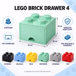 Bild der technischen Grafik der Lego 4er Schubladenbox in den versch. Farben