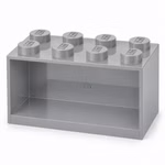 Bild des Lego Brick Shelf 8 Wandregal in steingrau