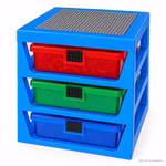 Bild des Lego Aufbewahrungsregals in der Farbe Blau