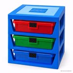 Bild des Lego Aufbewahrungsregals in der Farbe blau